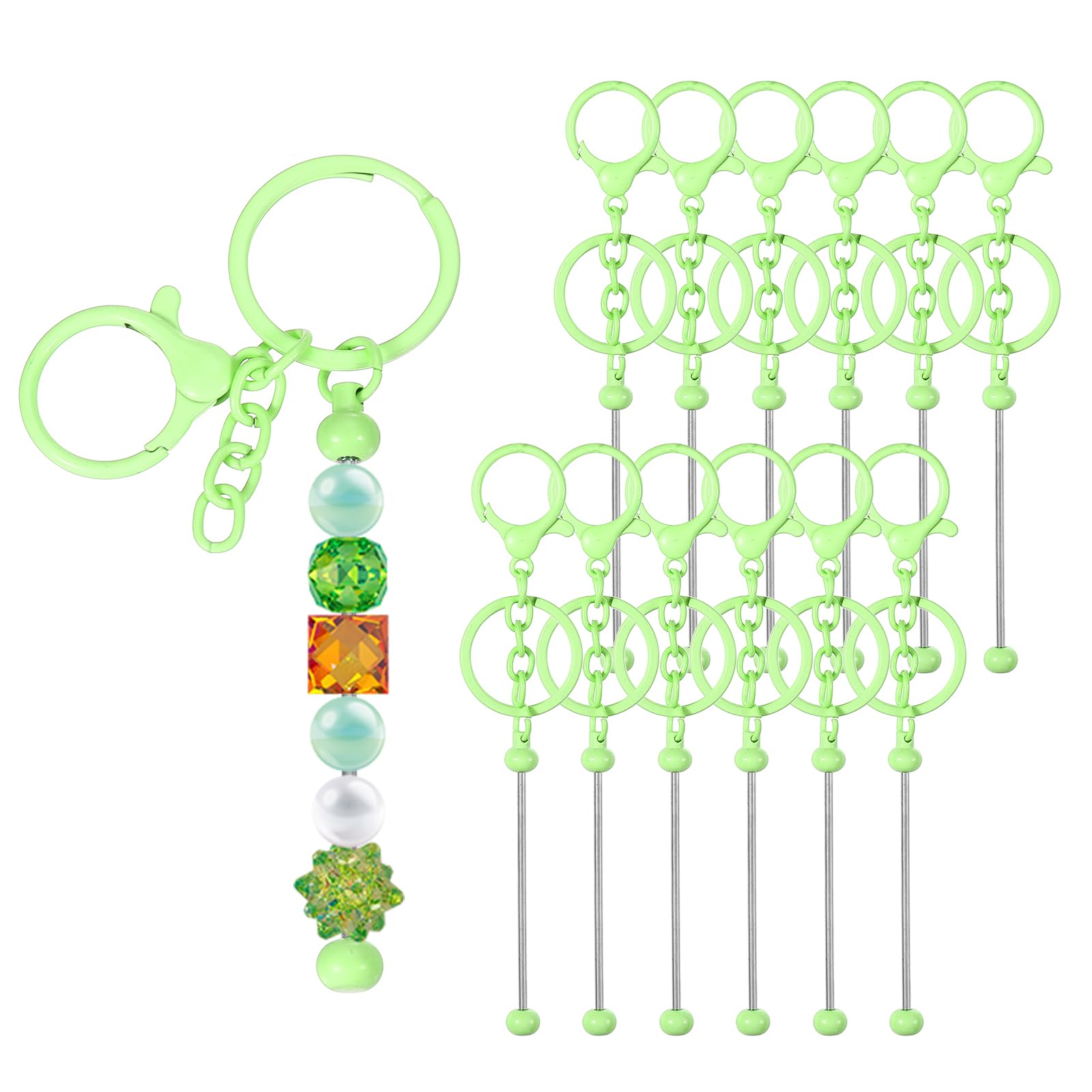 PATIKIL 12 Pcs Beadable Keychains Bars