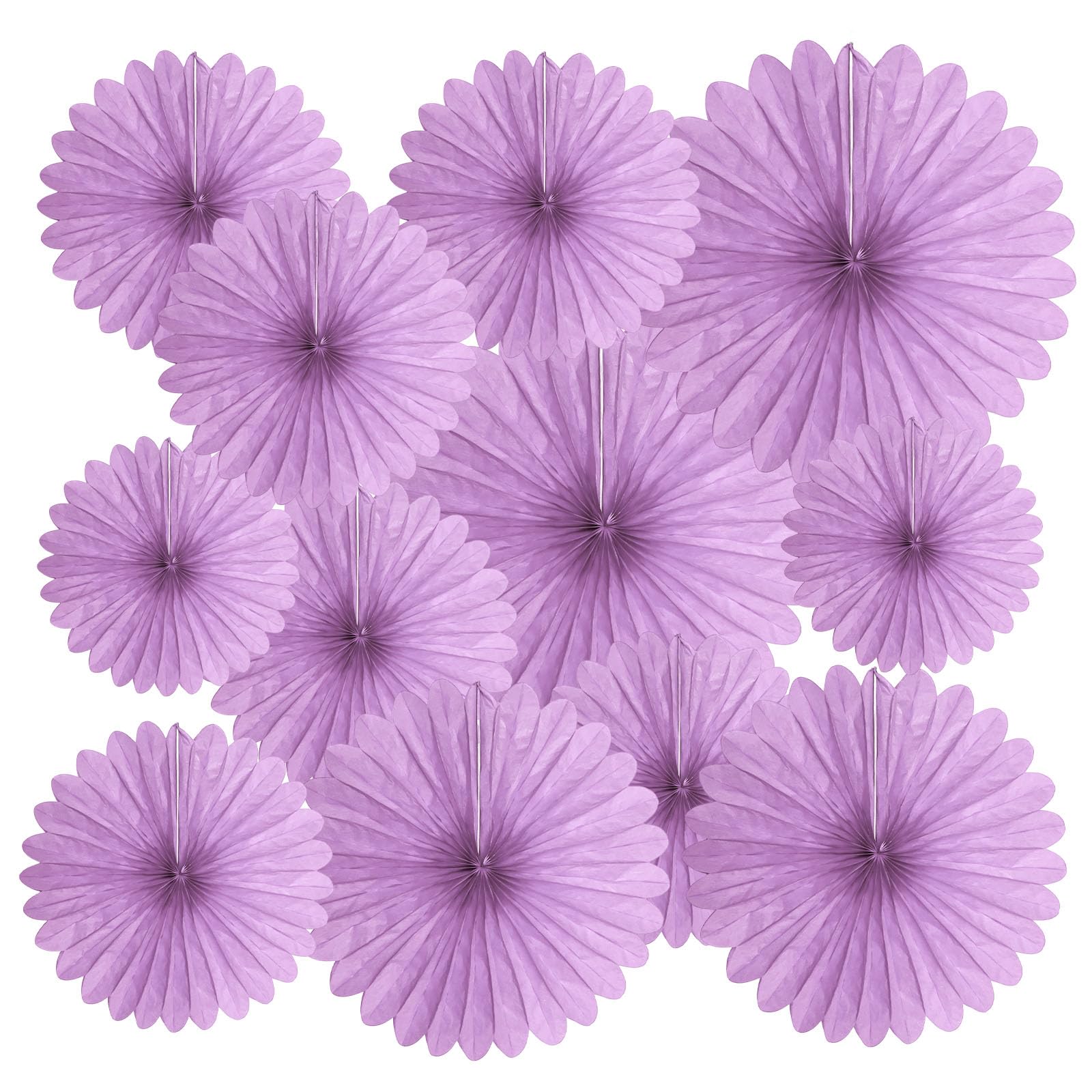 20 Pcs Light Purple Hanging Paper Fan, Hanging Honeycomb Round Paper Fans for Weddings, Birthdays, Christmas, Baby Showers, Classroom, Events Ceiling Party Supplies Decorations