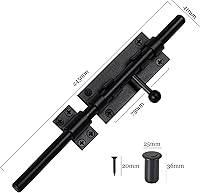 Vista 3 de Pestillo de cerrojo de barril de 9.6 pulgadas, cerrojo de caña negra, pestillo de puerta de acero inoxidable 304, herrajes para valla al aire libre