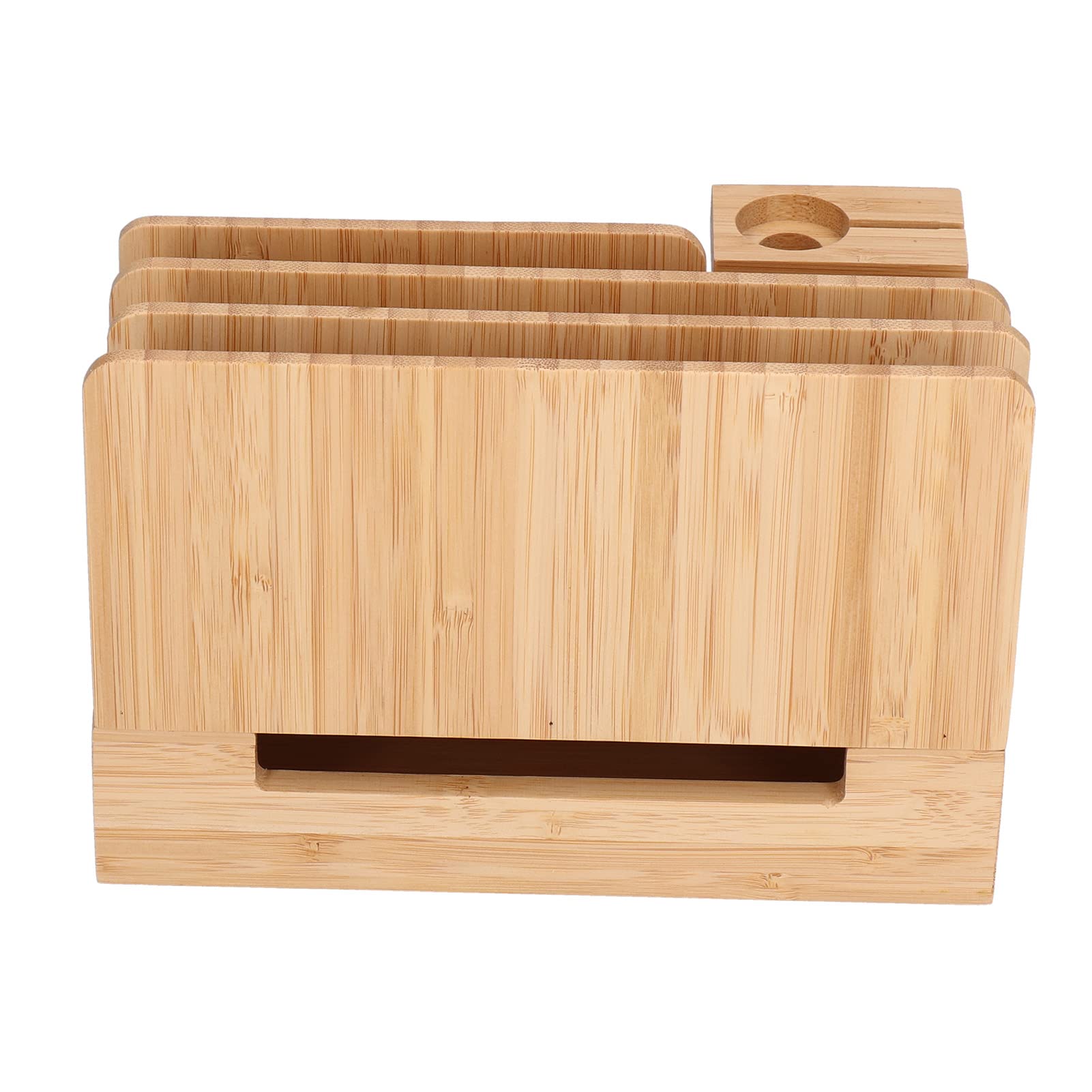 Stazione di Ricarica Per Dispositivi Multipli con 5 Porte USB a 6 in 1, Organizer Per Stazioni di Ricarica in Legno Per Telefoni Cellulari, Supporto da Scrivania Per Caricabatterie Per Telefono Cellul