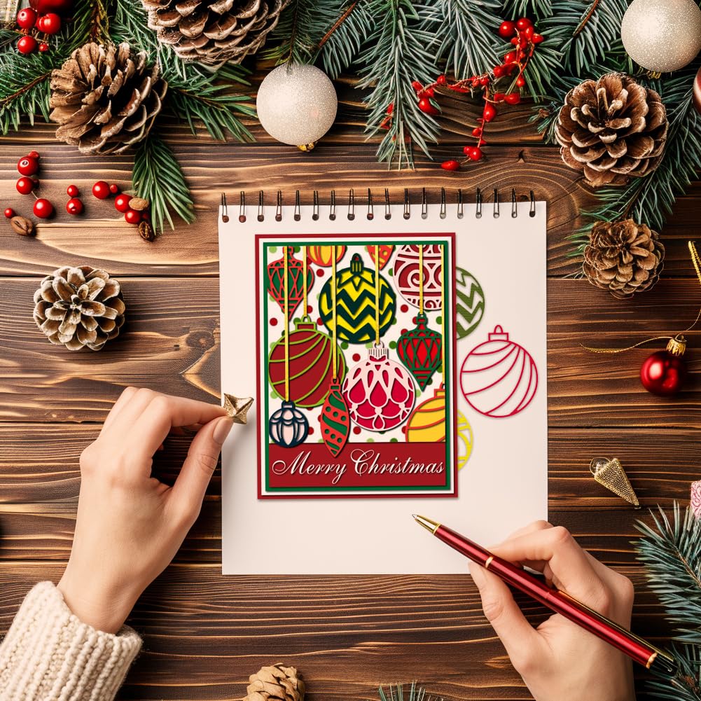 BENECREAT Weihnachts-Stanzschablonen – Schneemann, Glocke, Kugel Aus Kohlenstoffstahl | Für Scrapbooking, Karten, DIY