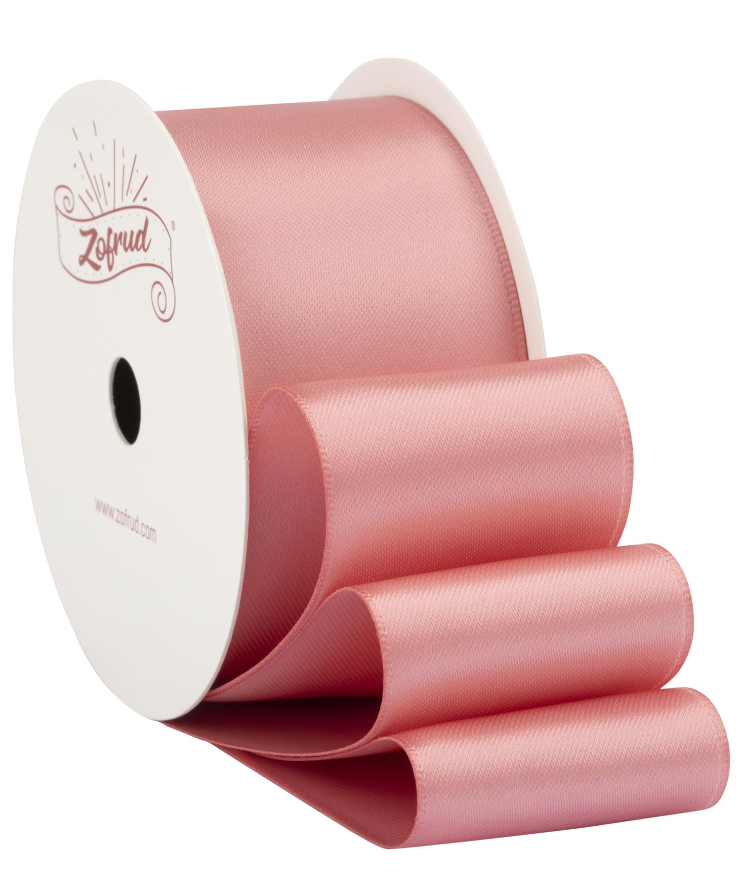 Zofrud Dusty Rose Satin Ribbon 1 1/2 Inch Wide x 10 Yds - Ideal for Crafts, Gift Wrapping, Flower Bouquet, and Weddings