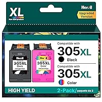 Heroil 305 Nero e Colore 305XL Cartucce d'inchiostro Sostituzione per HP 305 XL Nero