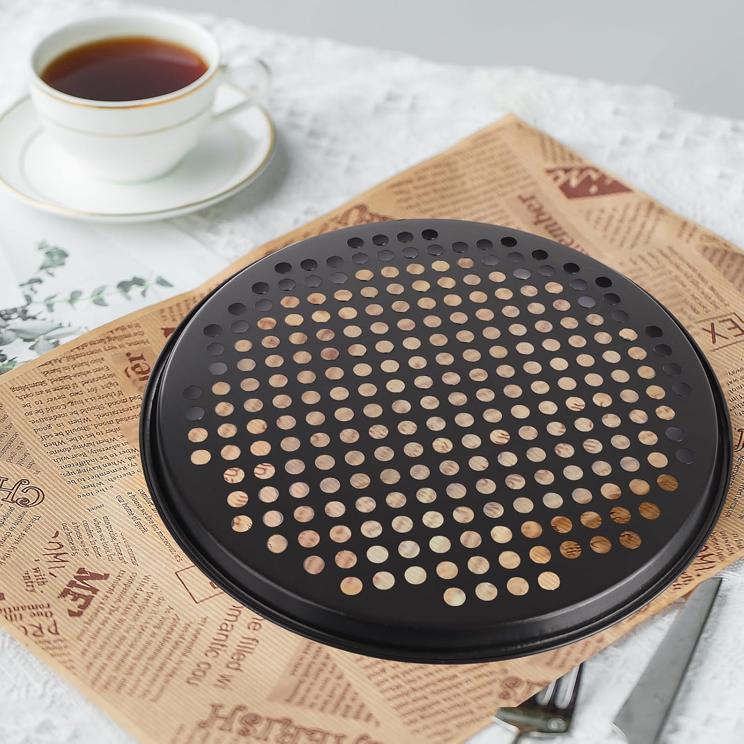 ASelected Pizza Tray Set of 4 Perforated image 5