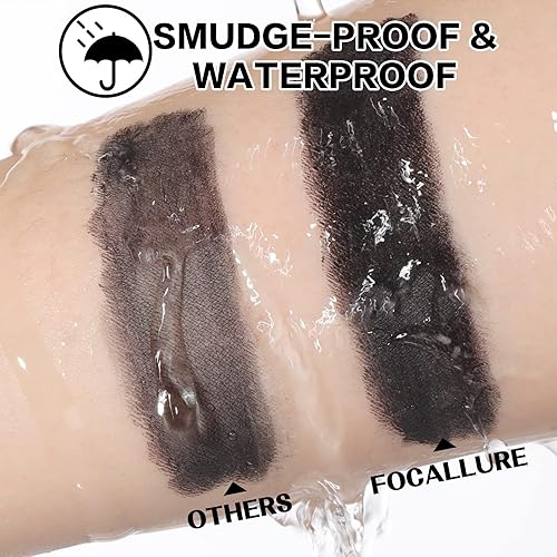 Miniatura 7 de FOCALLURE 2 lápices de sombra de ojos sin arrugas, lápiz de sombra de ojos en crema brillante y mate, larga duración, impermeable, iluminador de