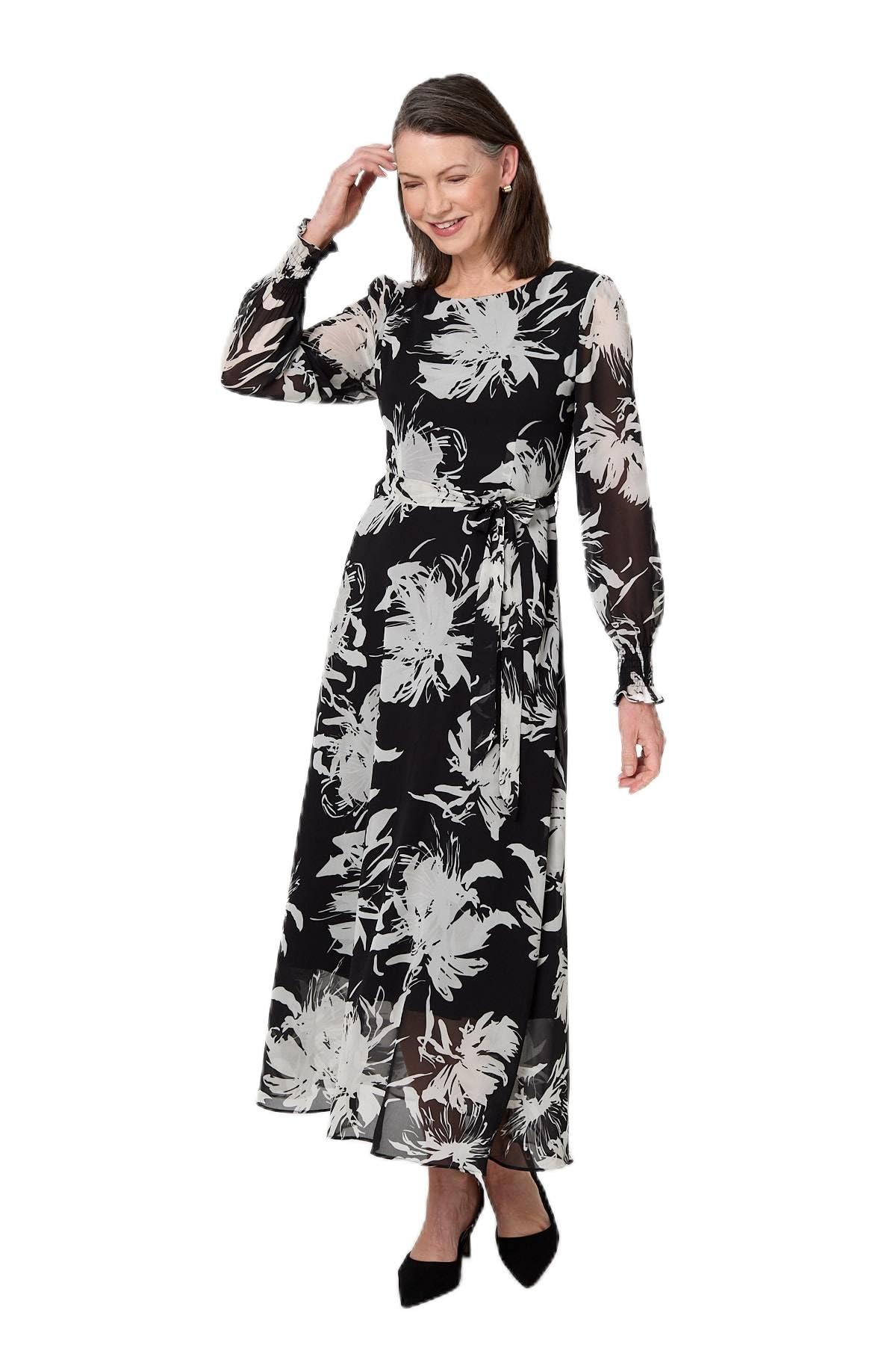 Izabel London Women's Multi Floral Tie Waist Layered Maxi Dress Size 18
