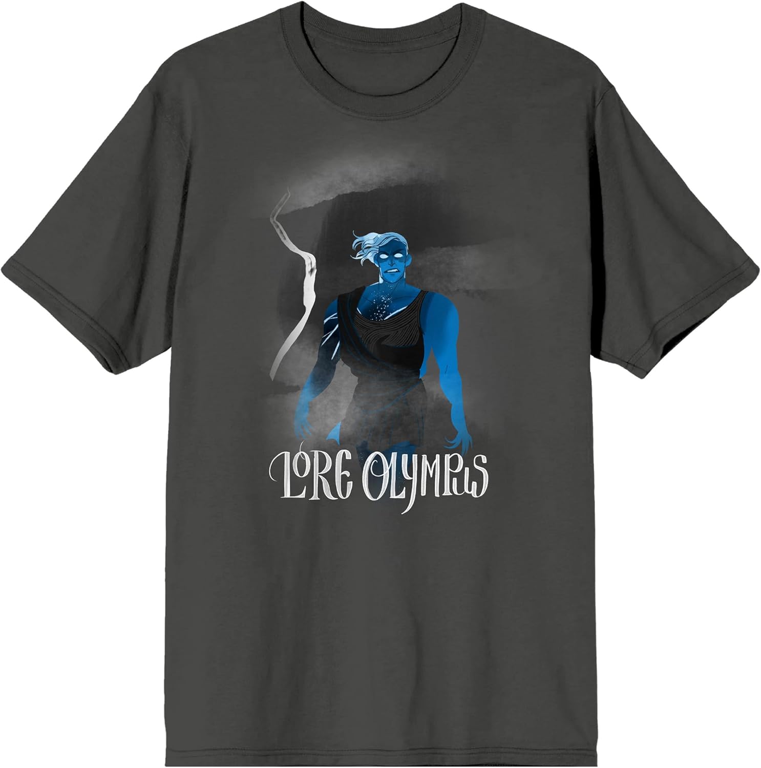 WEBTOON Lore Olympus Hades with Lightning Crew Neck Short Sleeve Charcoal Women's T-Shirt