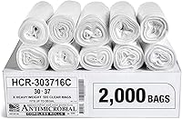 Vista 16 de Aluf Plastics - Bolsas de basura de alta densidad, 10 galones, 1000 unidades, 8 micras (eq), 24 x 24 pulgadas, negras, para baño, oficina