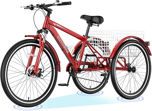 Miniatura 55 de ABORON Triciclo para adultos, bicicleta de 3 ruedas para adultos, triciclo para adultos, llantas de doble pared, triciclo para mujeres y hombres