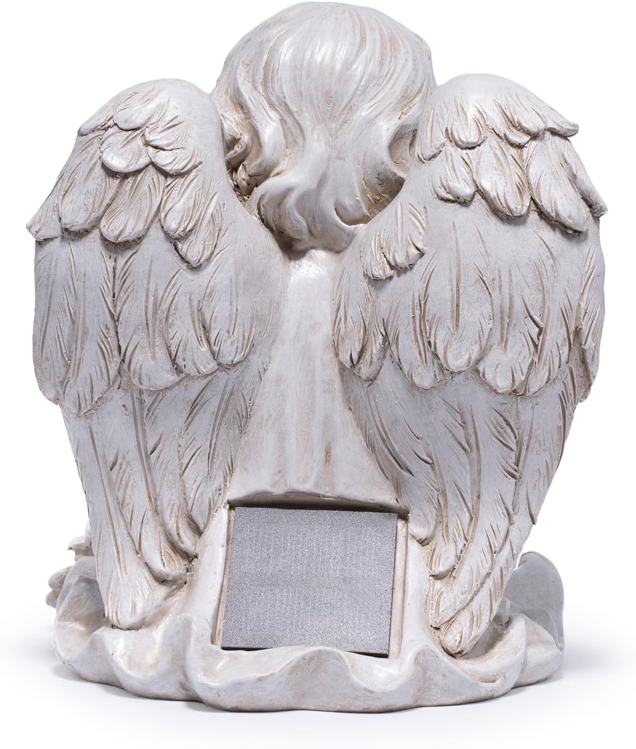basen Solar Angel Garden Statue with Lighted Wishing Jar, Resin Outdoor Guardian Angel Figurine, Waterproof Lawn Yard Patio Decor, Memorial Sympathy Sculpture for Porch Backyard Gift
