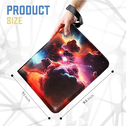 Miniatura 6 de Carpeta de tarjetas de 400 bolsillos, carpeta de tarjetas coleccionables con diseño de espacio de fantasía, 50 fundas de doble cara con 4 bolsillos