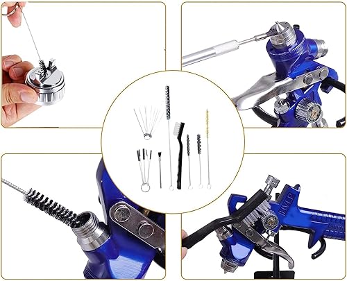 Miniatura 7 de Ismeally Kit de limpieza de pistola pulverizadora, juego de cepillos de limpieza de pistola de pulverización, kit de limpieza de aerógrafo para