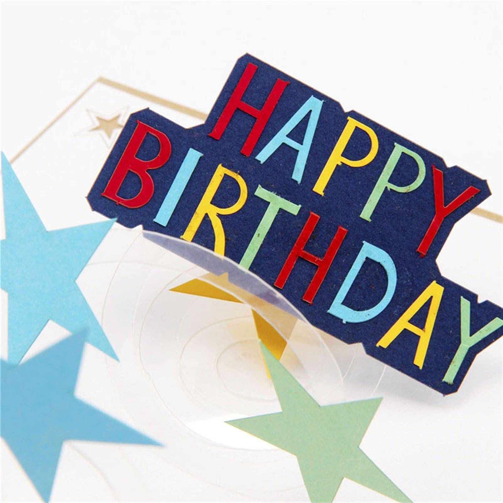 Kartki okolicznościowe kartki urodzinowe ręcznie rzeźbione tęczowe gwiazdy dzieci Happy Birthday Party papierowe zaproszenie kartki pocztowe kreatywny prezent 3D wycinane laserowo karty podarunkowe (rozmiar: 8 szt.)