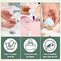 Vista 5 de RONRONS 10 tarros de viaje de 0.7 onzas líquidas para cremas a prueba de fugas, mini recipientes de viaje con tapas, tarro pequeño para bálsamo