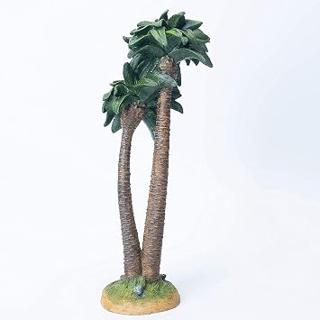 Three Kings Gifts Mini Palm Tree Nativity Accessory Hand Painted Christmas Palm Trees for Nativity Scenes Religious Bethlehem Village Decor Indoor Holiday Display Accent 8.25 Inch