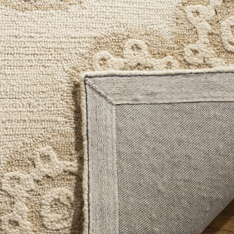 Image of Embossed Handmade GH Wool Thick Geometrical Carpet is a Stylish and Practical Addition to Any Living Room 6X8