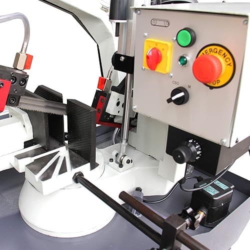 Miniatura 6 de KAKA Industrial Sierra de cinta horizontal BS-106G. Corta hasta 10 x 6.1 pulgadas de metal redondo a 90. Ingletes de cabeza giratoria hasta 60