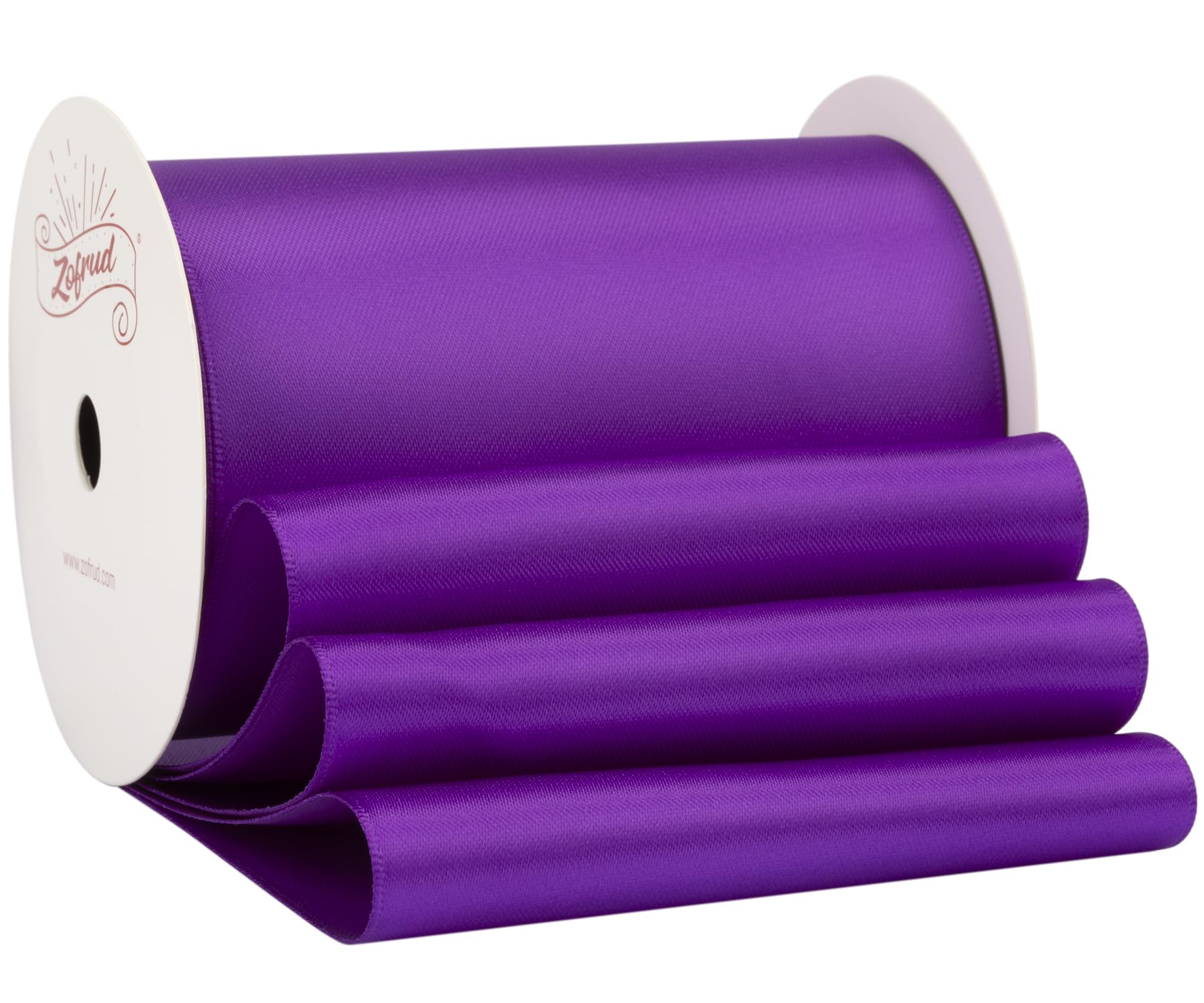 Zofrud Purple Satin Ribbon 100mm x 9 Meters - Large Ribbon Ideal for Bows, Gift Wrapping, Flower Bouquet, and Crafts