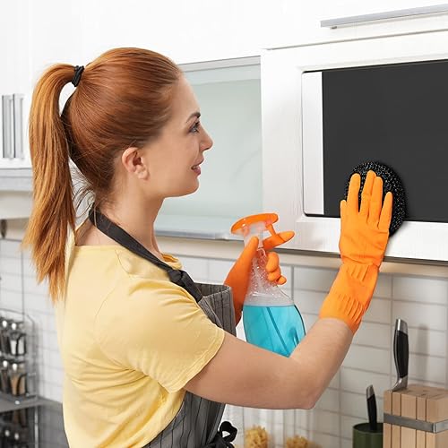 Miniatura 4 de Blulu Estropajos de plástico para platos, almohadilla redonda de nailon, almohadillas de malla que no rayan (colores simples, 15 unidades)