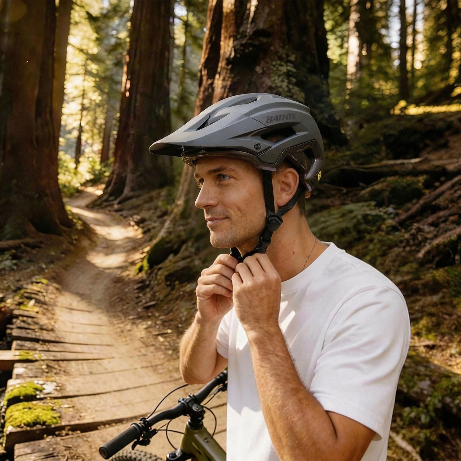 KINGBIKE Mountainbike Fahrradhelm Herren und Damen mit Kamerahalterung, Leichter MTB Helm Fuer Erwachsene, atmungsaktiv, verstellbar 56-60 cm, Fuer Rennrad, City und E-Bike
