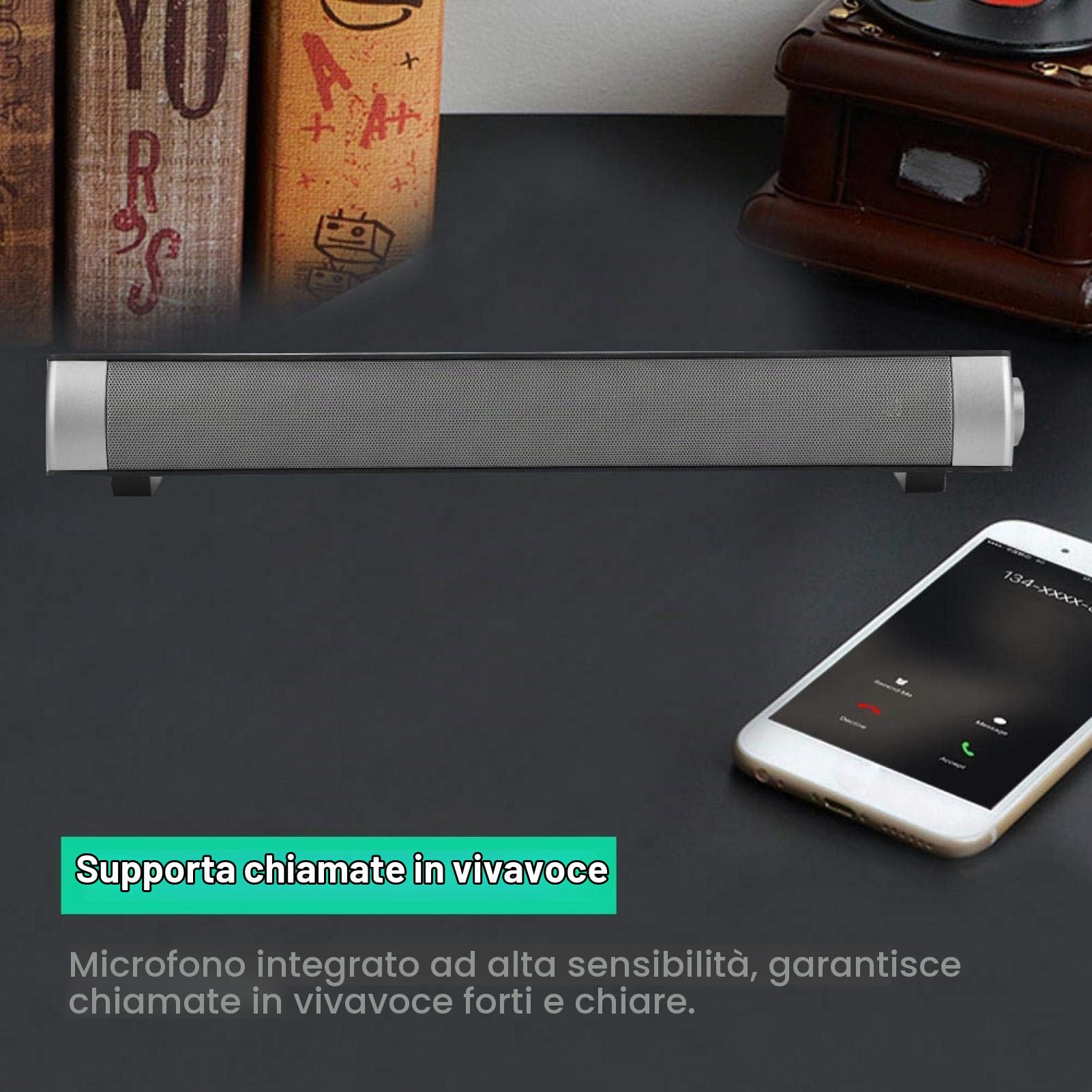 Soundbar, Soundbar per TV, Altoparlante Home Theater, Altoparlante Bluetooth Scheda di memoria Subwoofer stereo wireless Lettore audio AUX per Home Theater