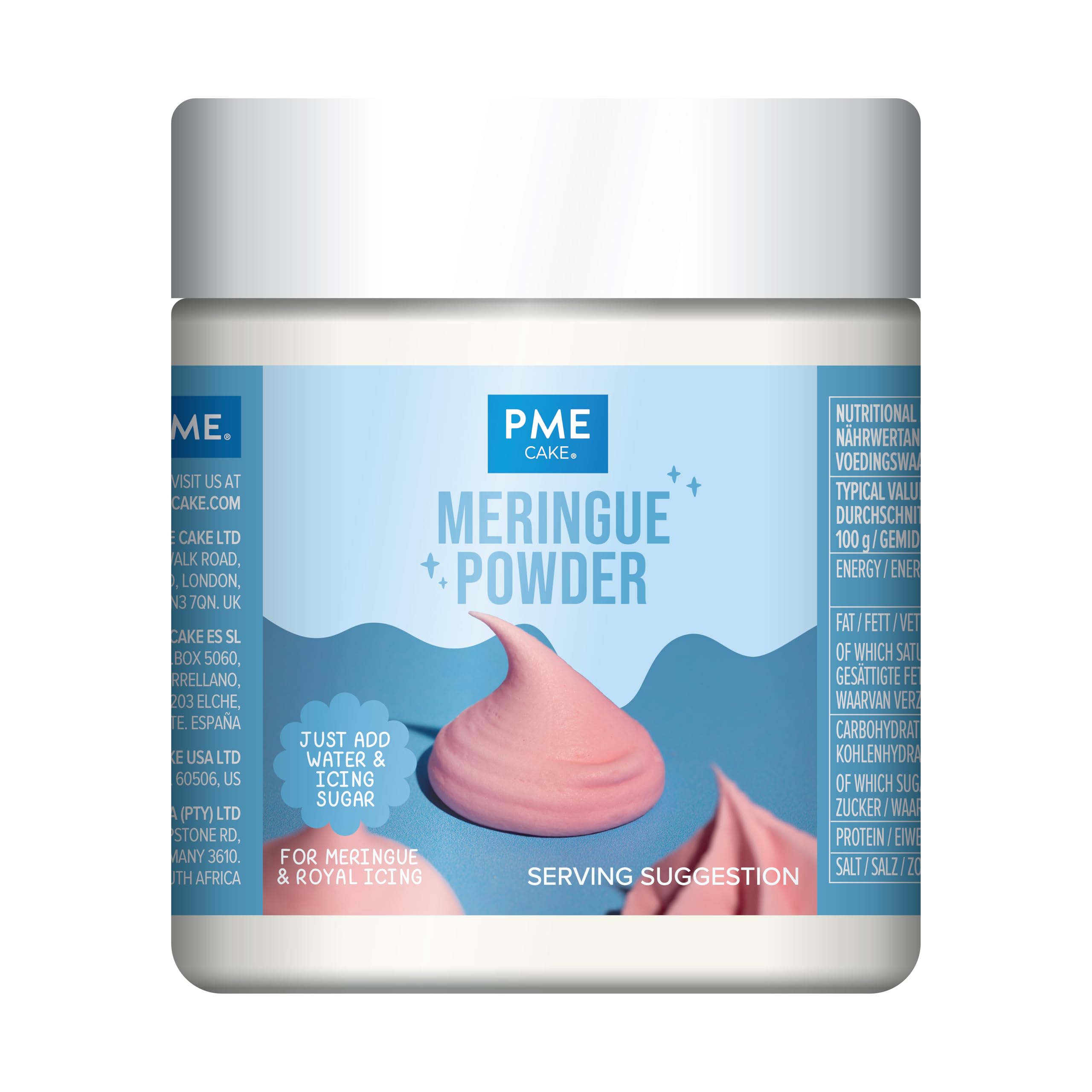 PME Lightweight Meringue Powder (100g), Egg White Substitute for Baking, Icing & Macarons
