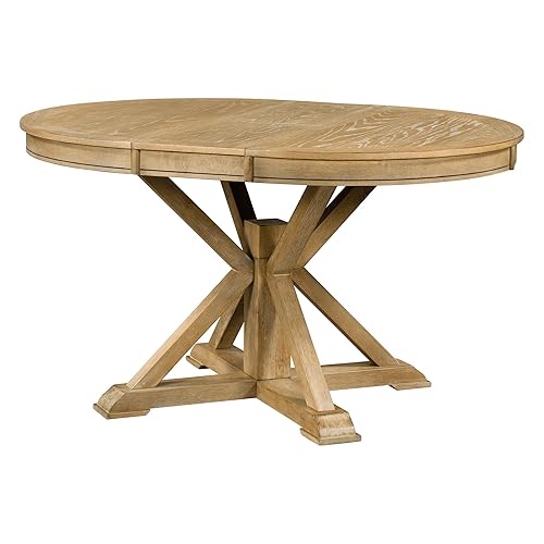 FIVEGIVEN Farmhouse Dining Table for Kitchen 54x42 Inch Expandable Oval