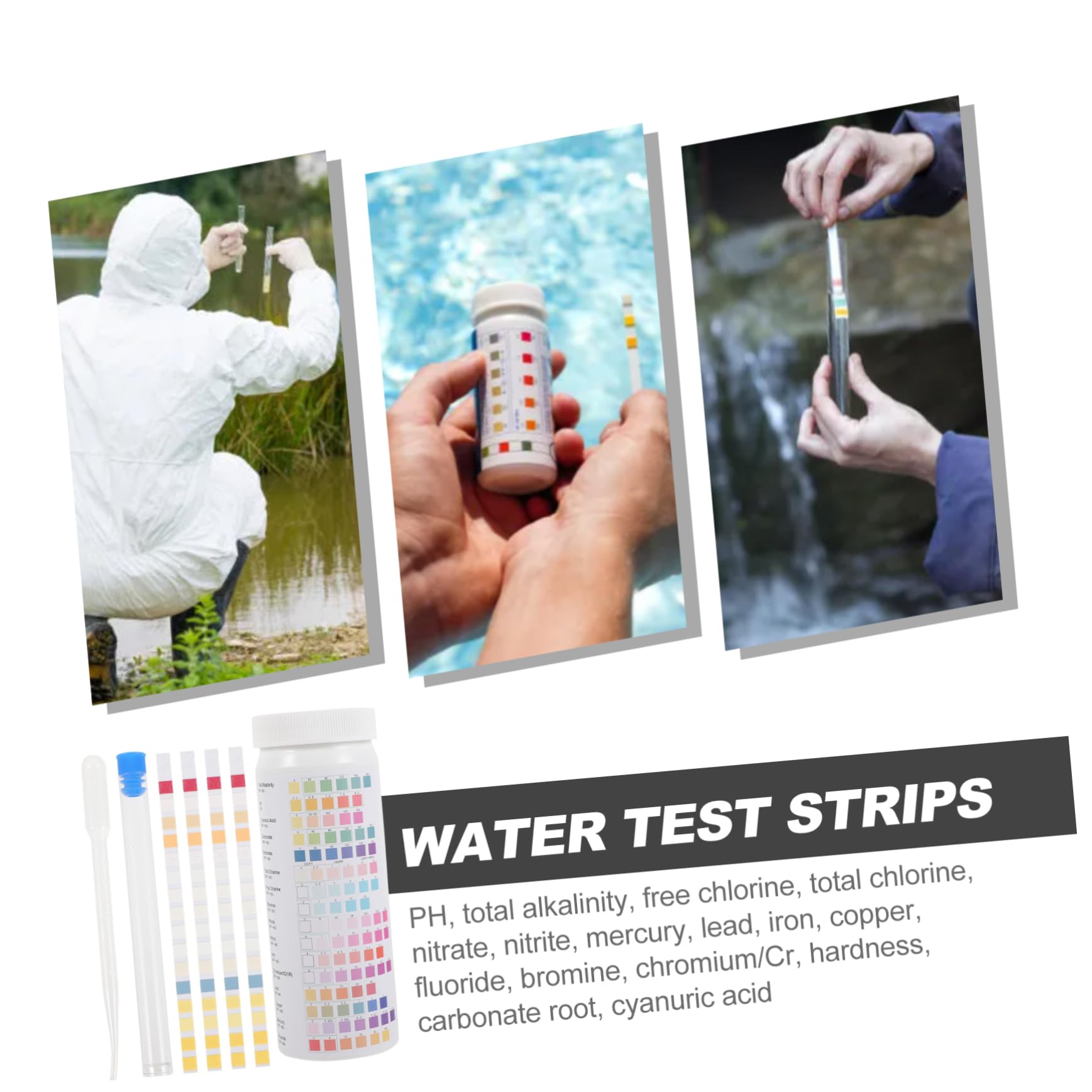 Happyyami 100pcs Household Water Quality Testing Paper Water Quality Test Strips Water Tester for Drinking Water Test Strips Drinking Water Testing Strips Ph Meter Aquarium