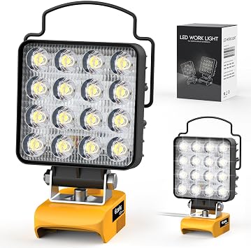 Ecarke LED Work Light Compatible with DeWALT 20V Batteries, 112W 11200LM Cordless Flood Light with Low Voltage Protection, 20V Tools Flood Light for Job Site, Construction CampingTool Only