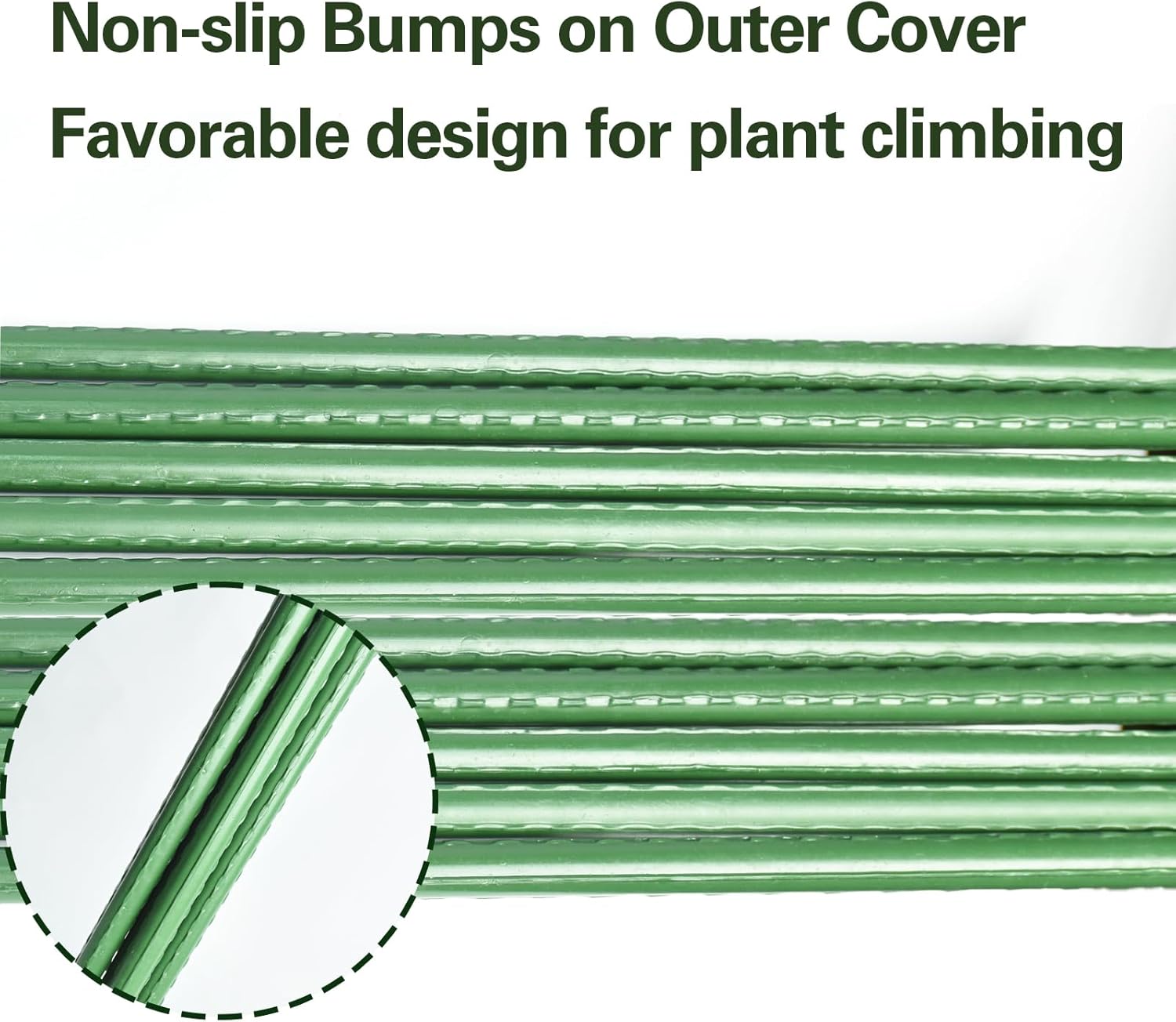 Plant Stakes 6ft, Steel Garden Stakes 6 Feet 25 Pack, Sturdy Plant Support for Climbing Plants, Tomatoes, Beans, Cucumbers, Peppers, Flowers, Potted, Strengthen and Stem to Grow Better