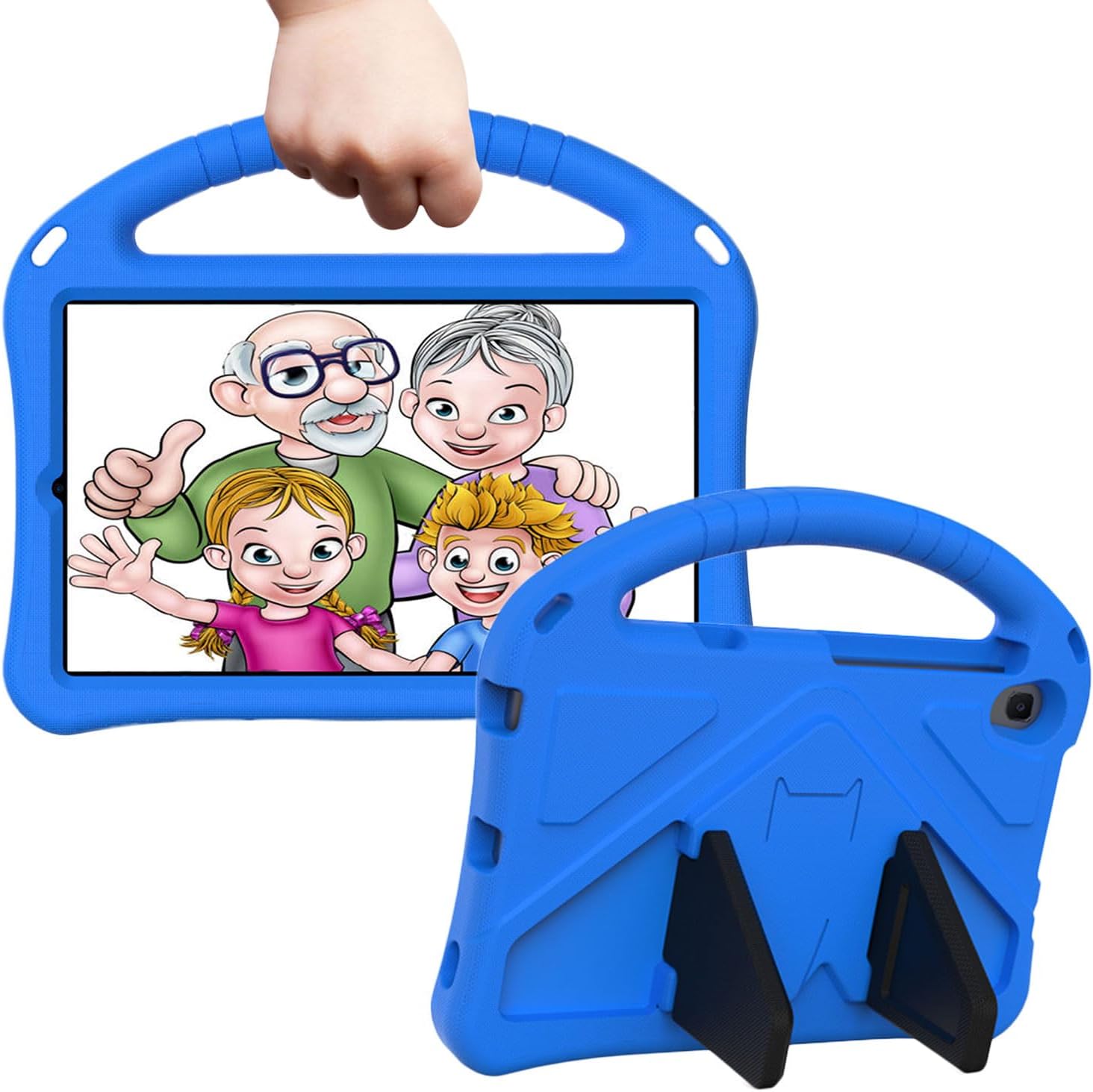 Kids Case for Onn 8 Inch Tablet 2024 Gen 4, Children Friendly EVA Foam Protective Stand Handle Cover for Walmart Onn 8.0" 4th Generation 2024 Tablet - Blue