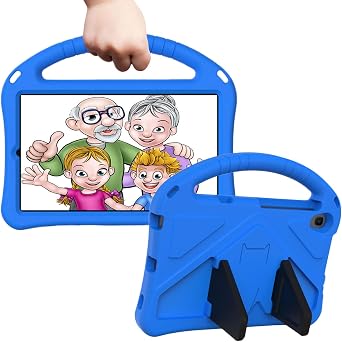 Kids Case for Onn 8 Inch Tablet 2024 Gen 4, Children Friendly EVA Foam Protective Stand Handle Cover for Walmart Onn 8.0" 4th Generation 2024 Tablet - Blue