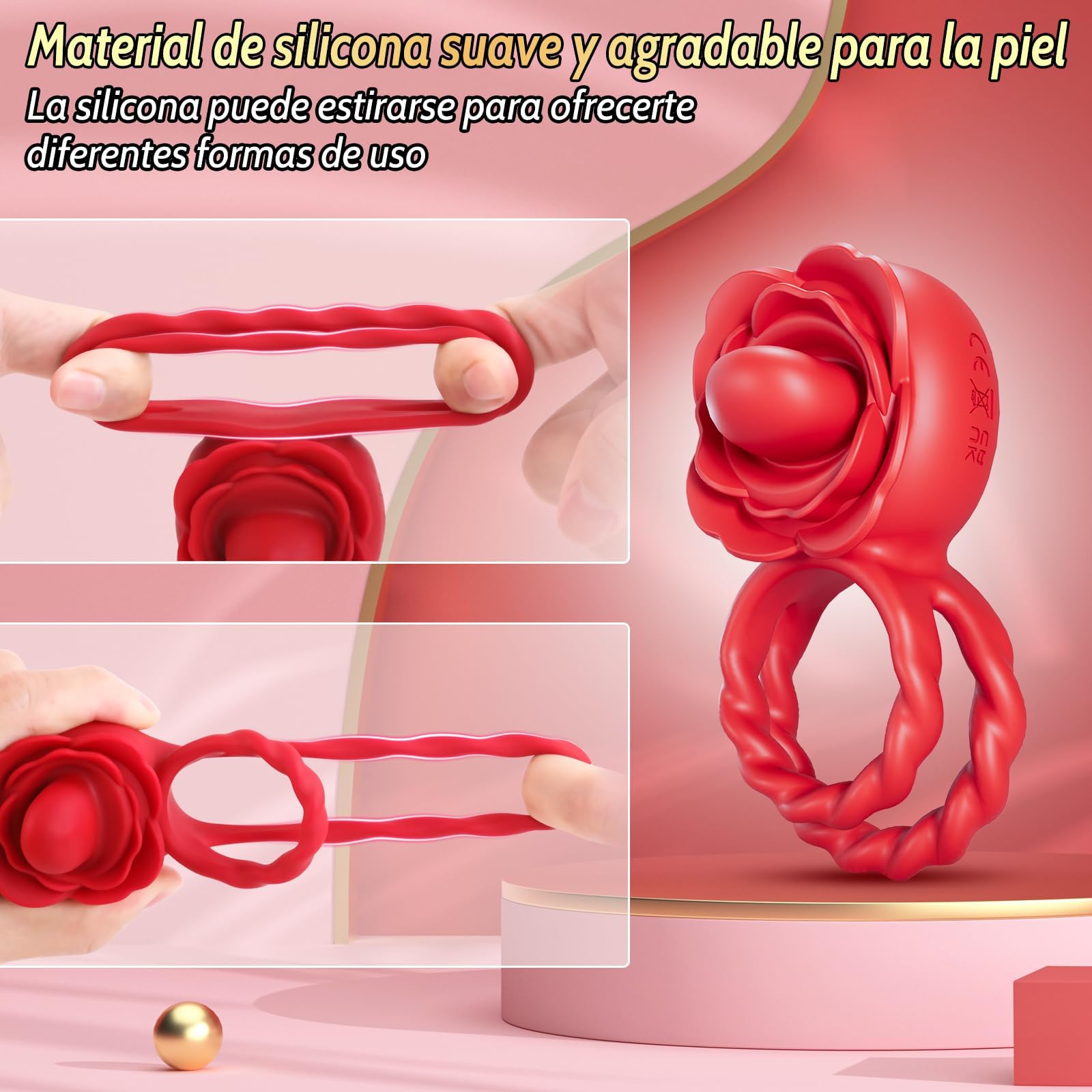 Jouets sexuels avec anneaux - Articles érotiques pour hommes : couples, anneaux, 10 modes de vibration.