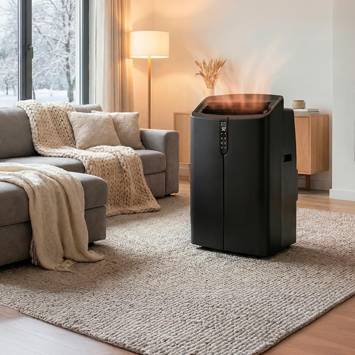 Cecotec Condizionatore Portatile Pompa di Calore Wifi ForceClima 12600 Nux Heating Connected. 12000BTU, Telecomando, Display Touch, 5 Modalità, 3 Velocità, Timer, 28-30m², Benessere Totale