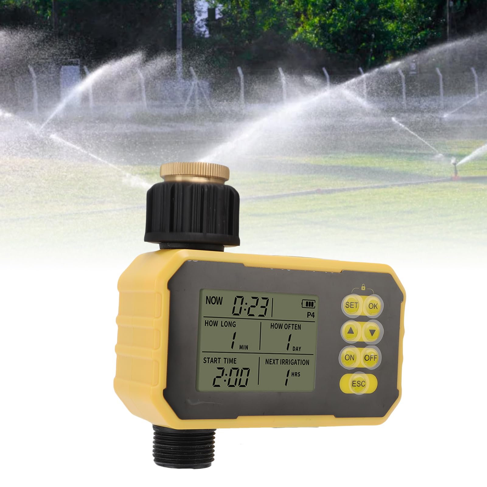 Yctze Timer per Irrigatore Solare, Timer per Irrigazione a Pannello Solare Regolabile con Pressione dell'acqua da 0,3-8 Kg con Porta di Tipo C, Tubo da Giardino Automatico Programmabile con Ritardo