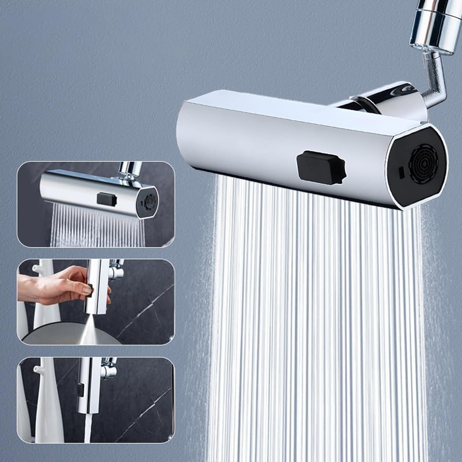 RESOME Multifunctional Sink Faucet Sprayer Adapter, New Waterfall Kitchen Faucet 3 in 1 360° Waterfall Kitchen Faucet Head Replacement, Splash-Proof Kitchen Sink Swivel Waterfall Faucet (B0CLVDR3FG) Amazon Price History, Amazon Price Tracker