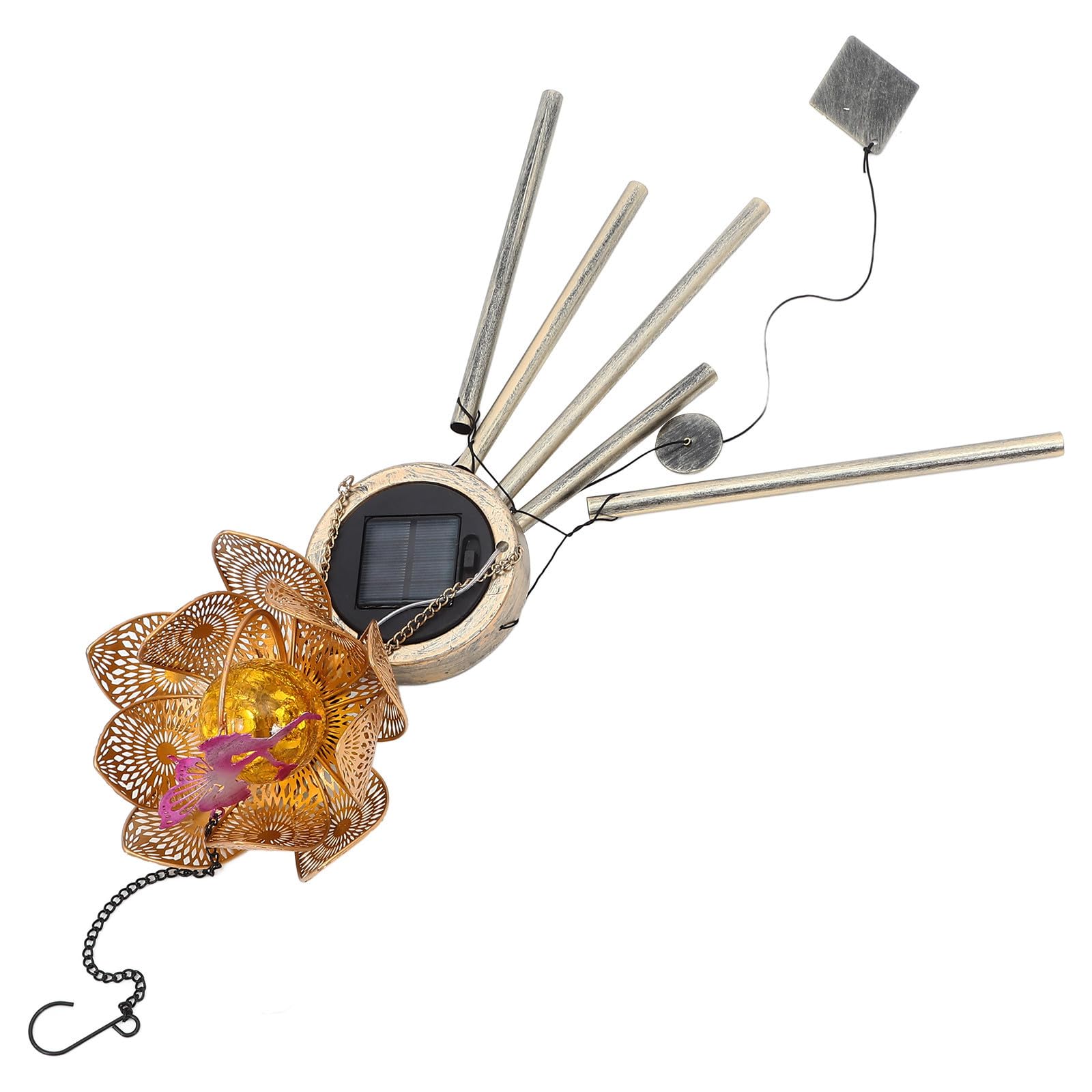 USHOBE Campanellini Sonagli Grandi in Ferro Decorativi per Esterno e Giardino, Campanelli Vento Ip65 per Atmosfera Unica in Cortile e Patio