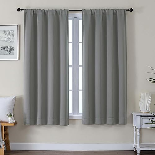 Miniatura 61 de Gwine - Cortinas opacas negras para dormitorio de 84 pulgadas de largo, juego de 2 paneles, cortinas sólidas reductoras de ruido con aislamiento