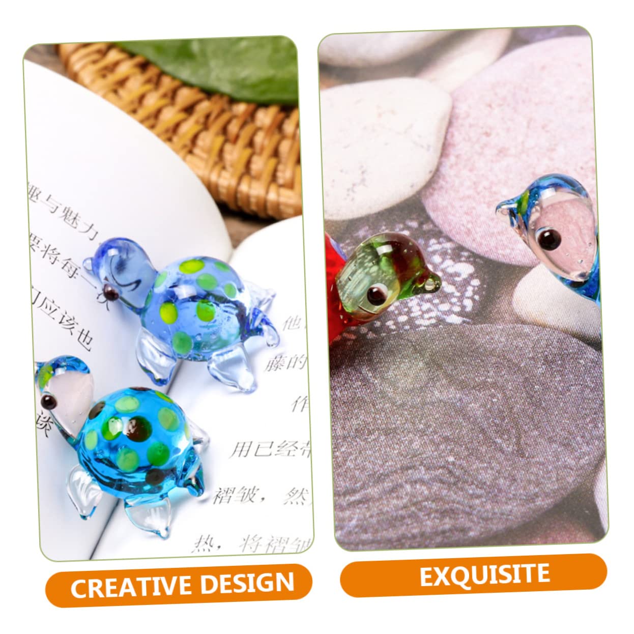 ABOOFAN 4 Set Mestieri Di Tartarughe Buddha Dell'acquario Luce Dell'acquario Piante Di Cactus Artificiali Figurina Di Pesce Medusa Accessori Per Rettili Peluche Rana Bicchiere 6 Pezzi * 4