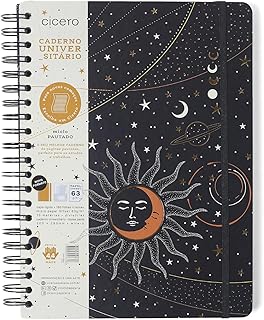Caderno Espiral Astral Pautado 20X28 Eclipse Preto 160 Fls, Cicero