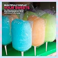 Vista 6 de Perfectware Tarros de azúcar de algodón de azúcar de 16 onzas con 100 conos de algodón de azúcar incluidos, (1 de cada sabor de 32 onzas en total)