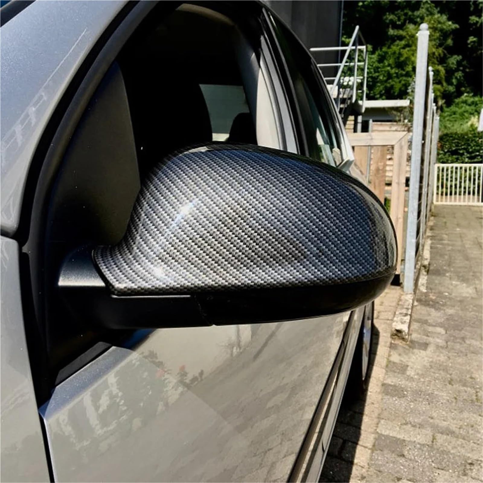 Naklejka przeciwmgielna na lusterko Pasuje do VW, pasuje do Golfa MK5 2006, 2007, 2008, 2009 i 2010. Osłona lusterka bocznego 1K0857538/1K0857537, kolor czarny węglowy.(Black)