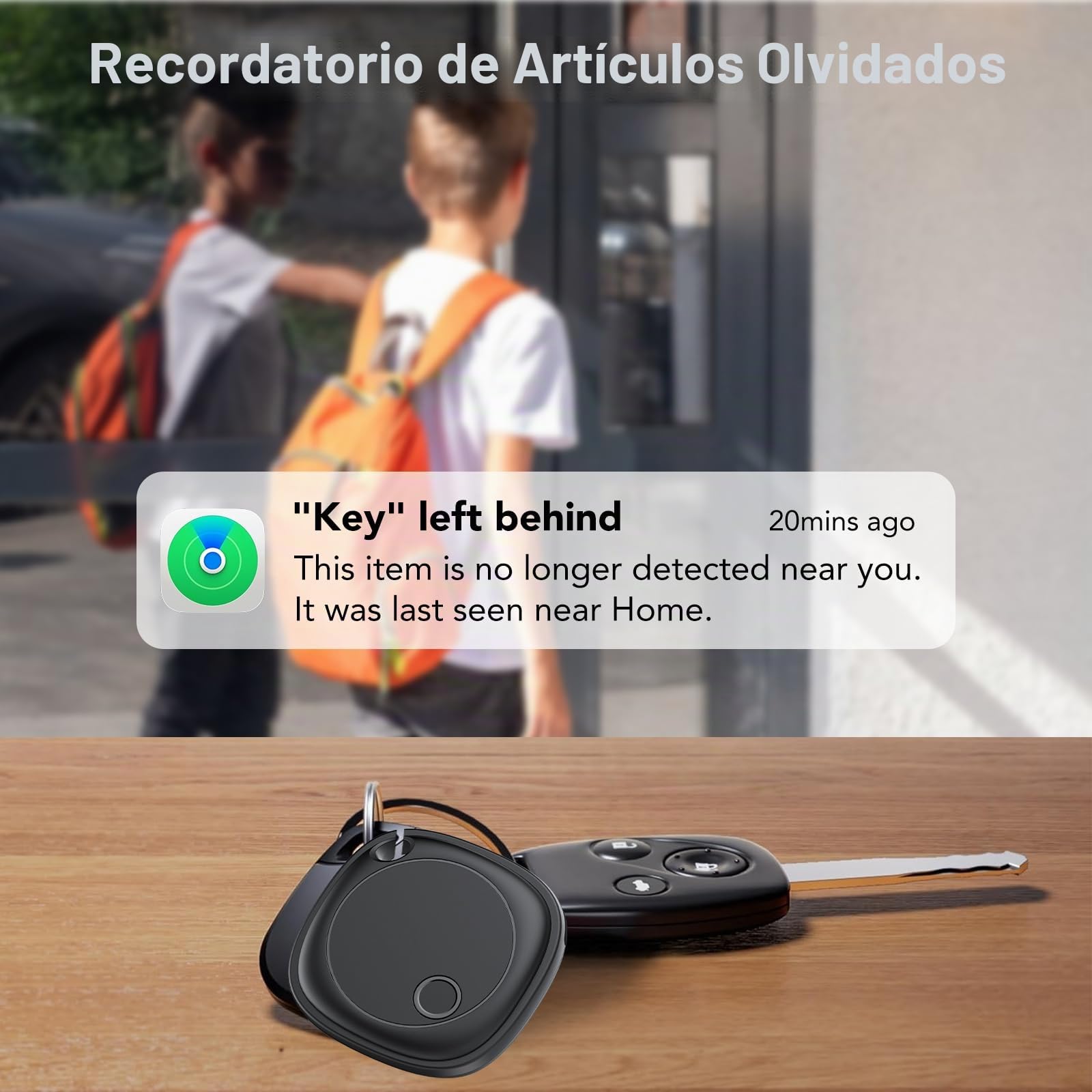 Smart Tag Tracker 2 Pack, Buscador de Objetos Bluetooth Funciona con Buscar Apple (Sólo iOS, Android no Compatible), Rastreo Mundial, Rastreador para Llaves/Equipaje/Cartera, Batería Reemplazable