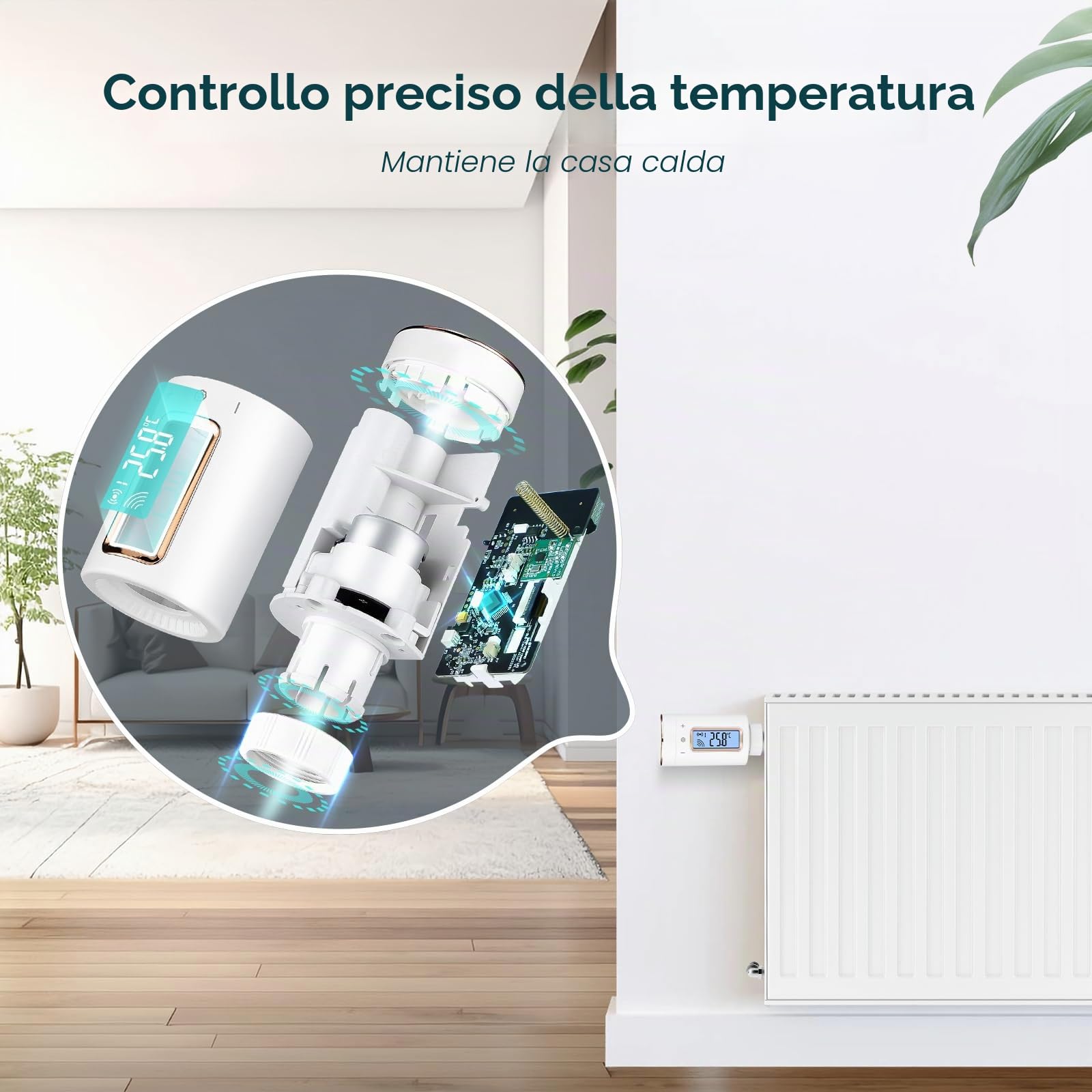 Inkbird Valvole Termostatiche WiFi,IRC-RW1 Termostato Smart con Gateway LCD Display,Gestione Smart del Riscaldamento via App,11 Periodi di Tempo,Termostato WiFi per Camera da letto,Bagno