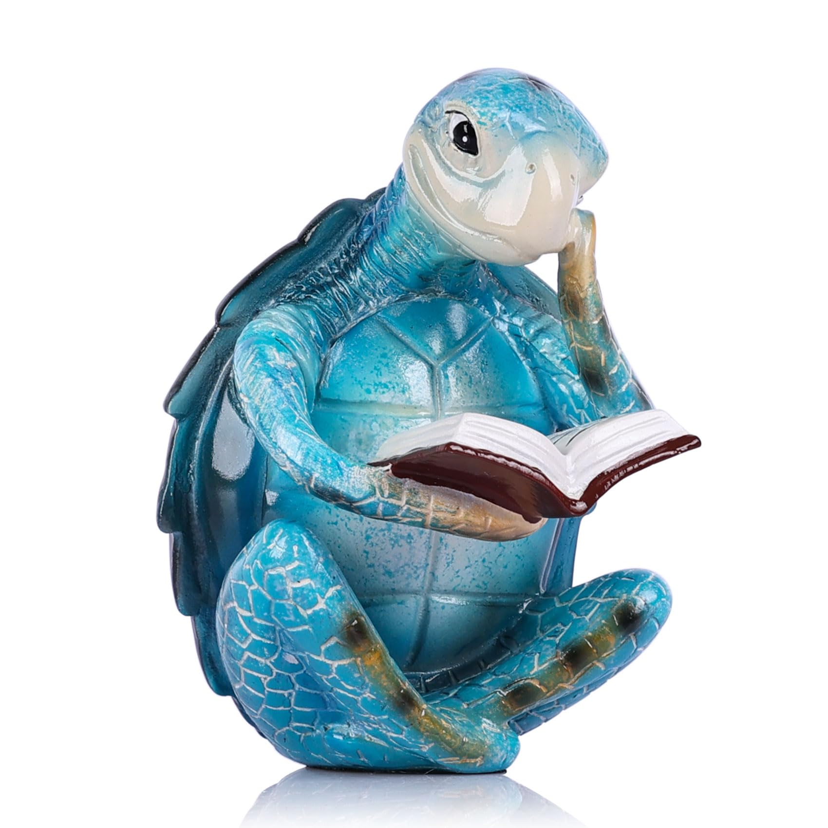 Figurine de tortue de mer en résine bleue, statue décorative d'intérieur premium