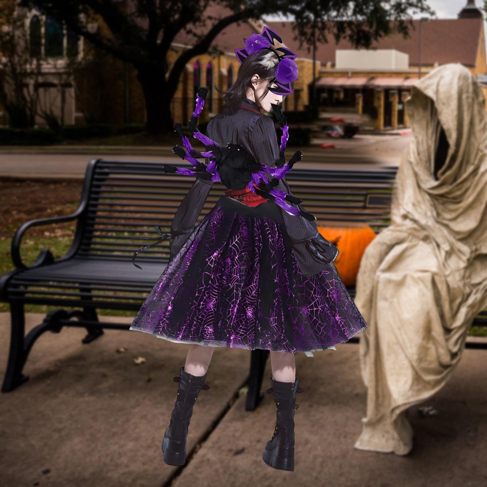 predolo Disfraz para Niñas Tutu Falda Diadema Diseño Único Adecuado para Escolares Celebraciones Halloween