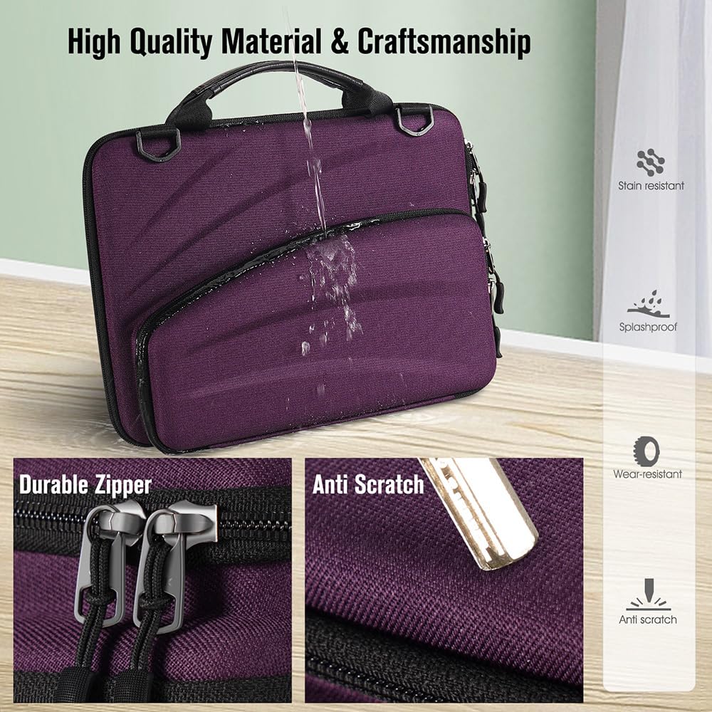 FINPAC 11-11.6 Inch Chromebook Sleeve Case - Protective Briefcase Shoulder Bag with Accessory Pouch for Up to 11.6