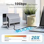 AboveTEK MacBook Docking Station, USB C Docking Station with M.2 SSD Expansion, USB C Dock with 4K HDMI for Mac Pro/Air, Vertical Laptop Stand with 2 10Gbps USB C, 2 USB, PD3.0, Ethernet, SD/TF