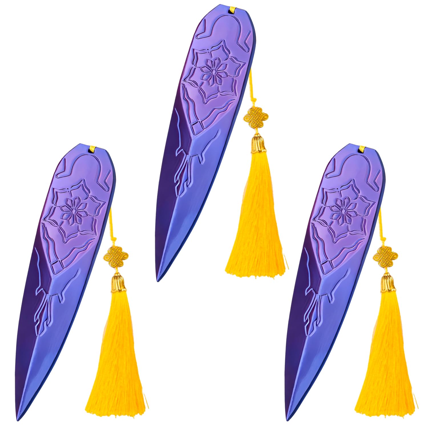 3 PCS Zoey's Cosplay Prop Replicas, Plastic Replica Fantasy Sword with Tassels, Safe Costume Accessory for Halloween, LARP