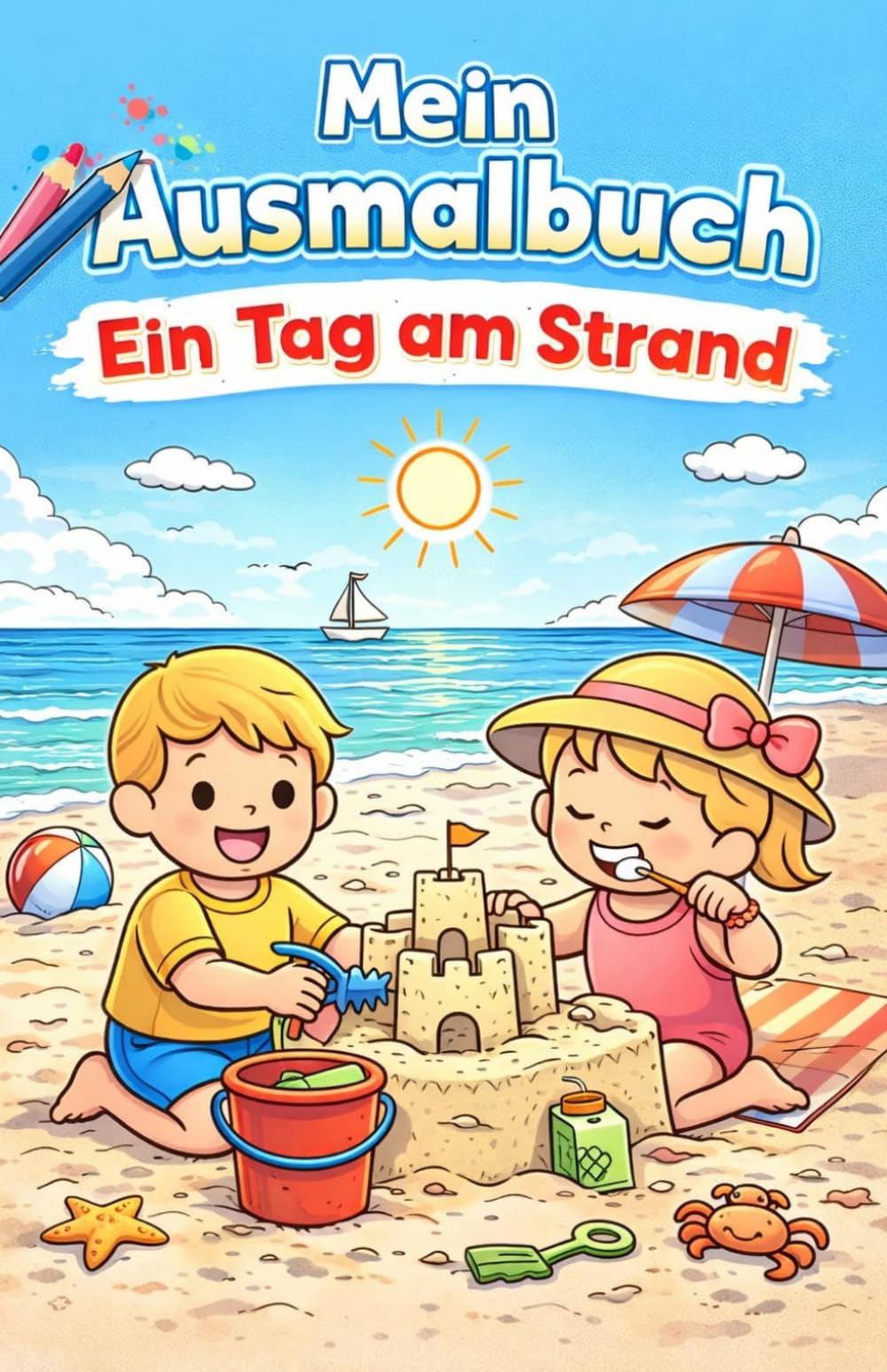 Mein Ausmalbuch: Ein Tag am Strand
